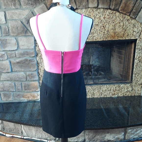 Pink and Black Strappy Dress - Picture 3 of 7